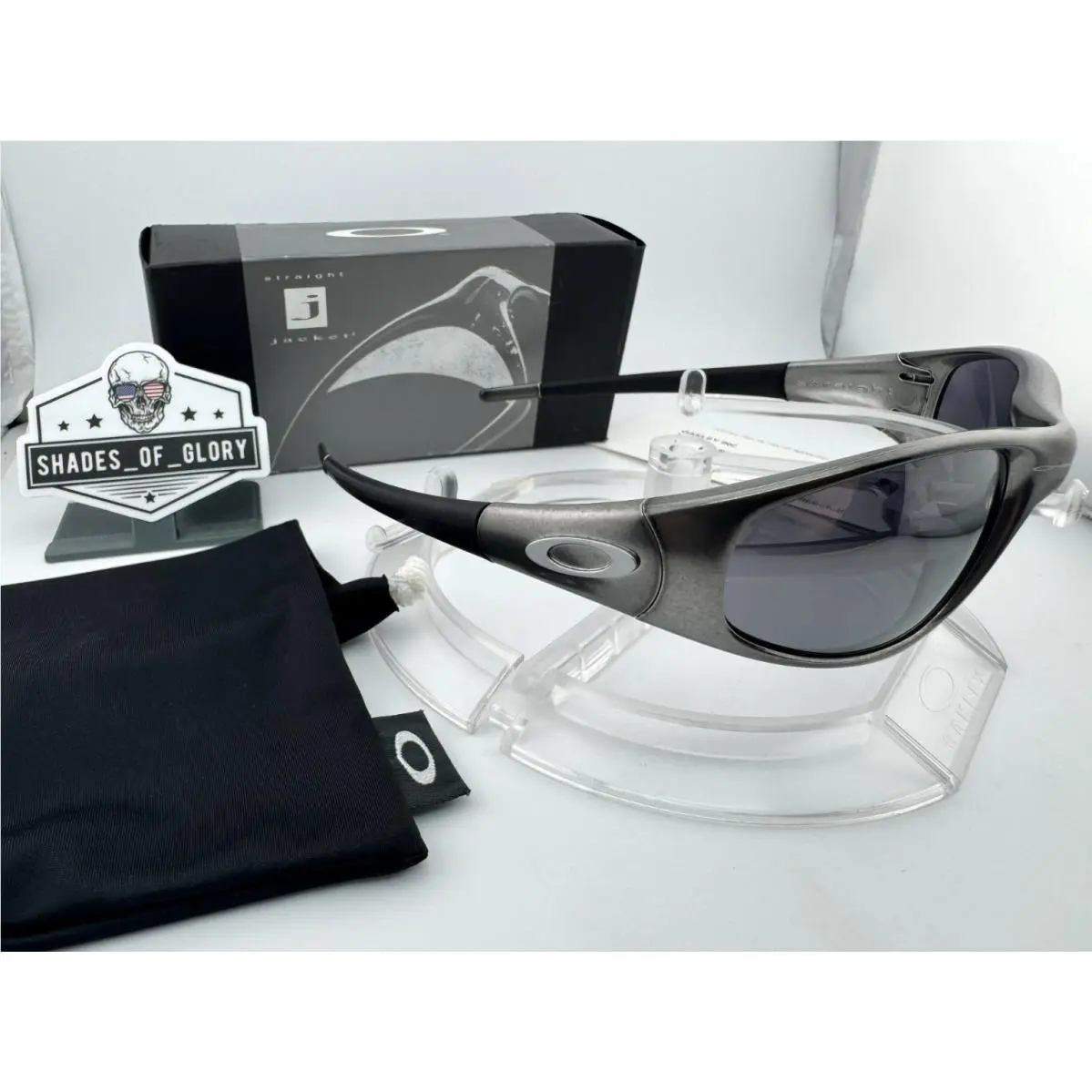 Oakley Straight Jacket Gen 1 Fmj 7.62 W/ Black Iridium Sunglasses 04-038 Vtg