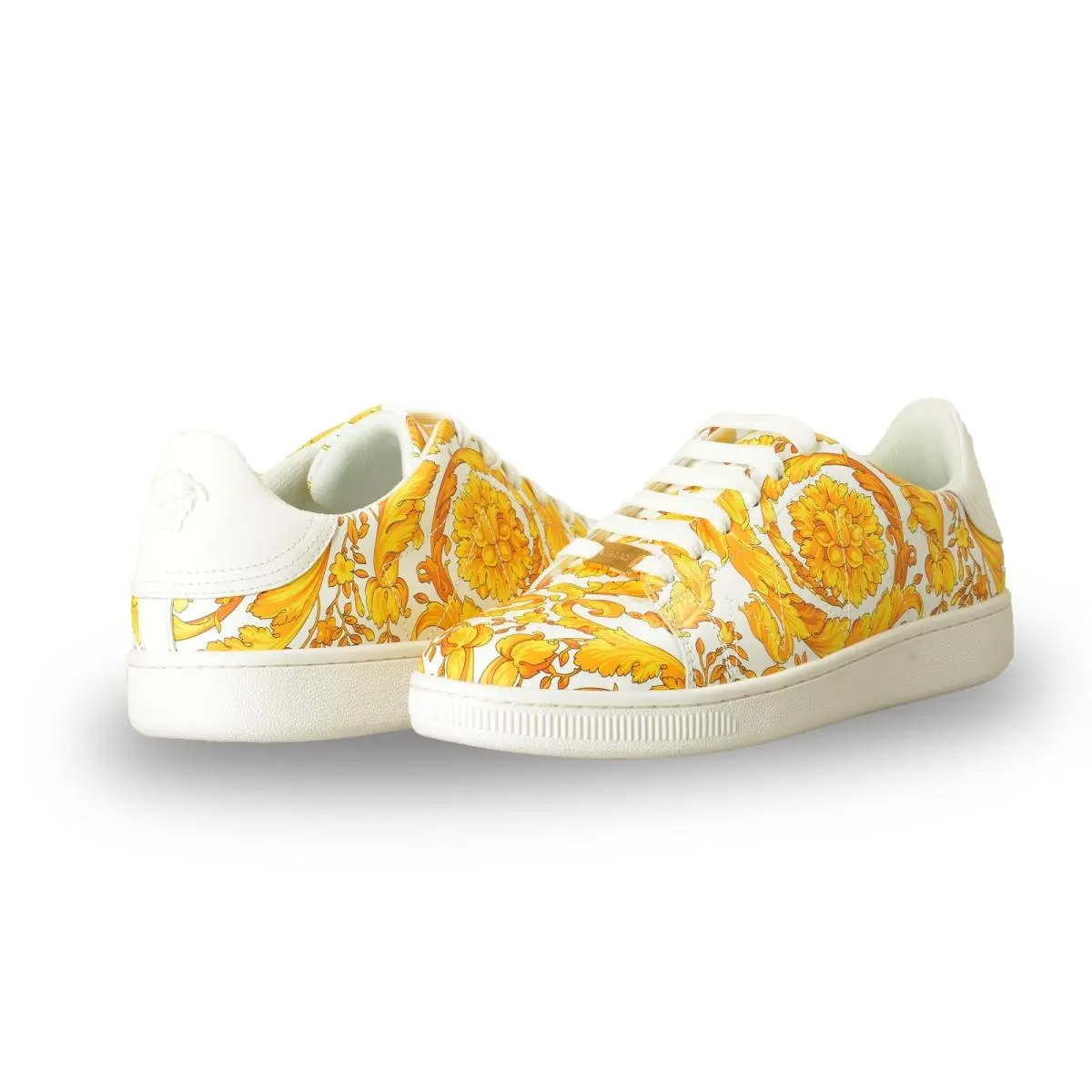 Versace Women`s Baroque Signature Print Leather Sneakers Shoes US 10 IT 40
