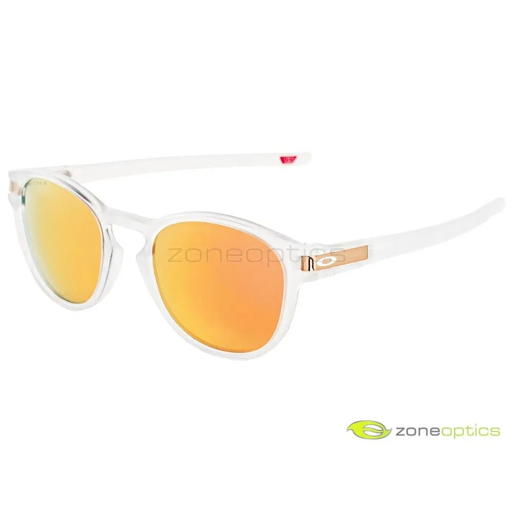Oakley Latch Polarized Sunglasses OO9265-5253 Matte Clear/prizm Rose Gold