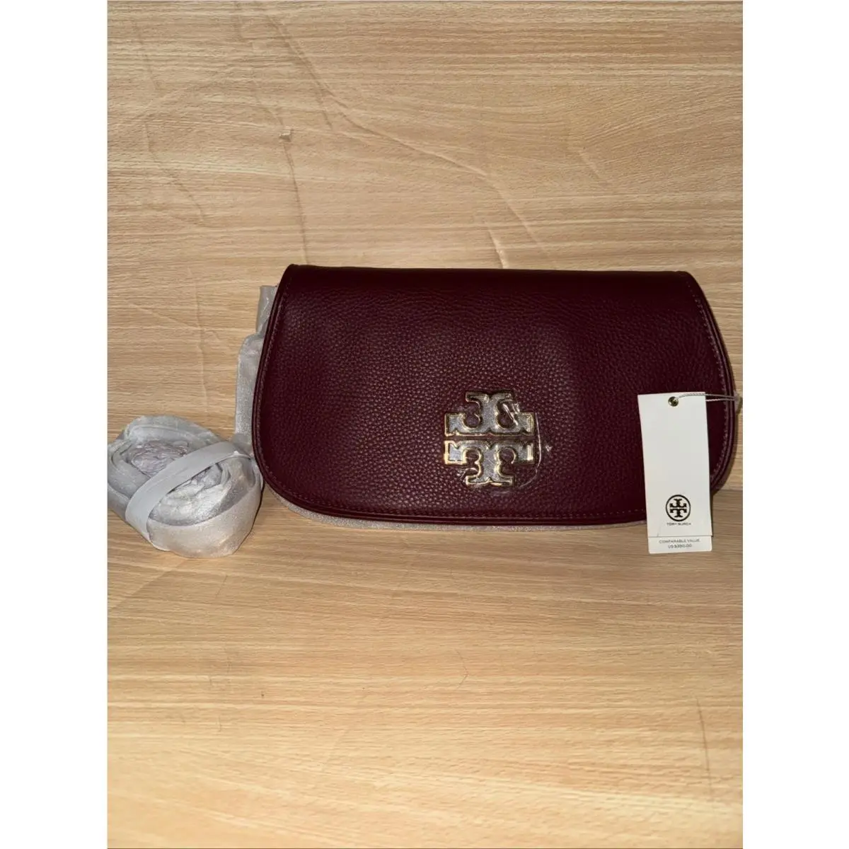 Tory Burch Red Agate Leather Crossbody Bag/clutch/shoulder Bag