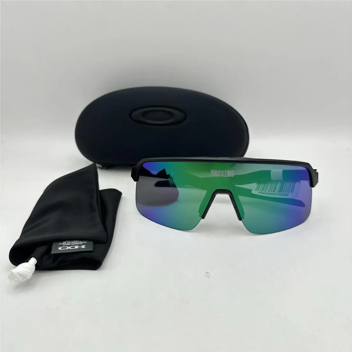 Oakley Mens Sutro Lite Green Bay Packers Half Rim Shield Mirror Sunglasses Black