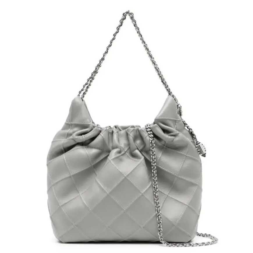 Tory Burch Fleming Mini Shoulder Bag Light Gray Silver