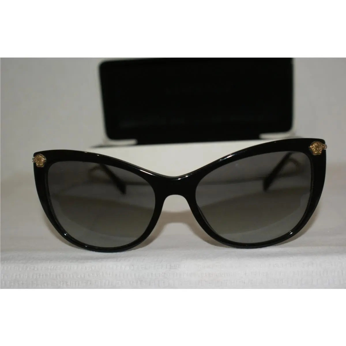 Authe Versace Sunglasses 4345-B W Stones Black/gold GB1/11 57-17 W Orig Case