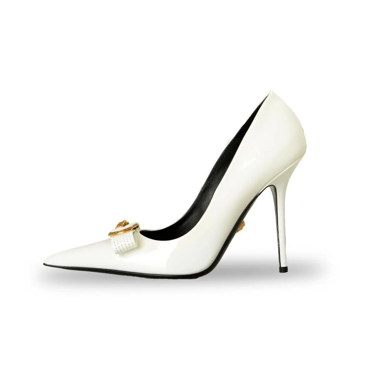 Versace Women`s Gianni Ribbon Patent Leather Pump Shoes US 11 IT 41