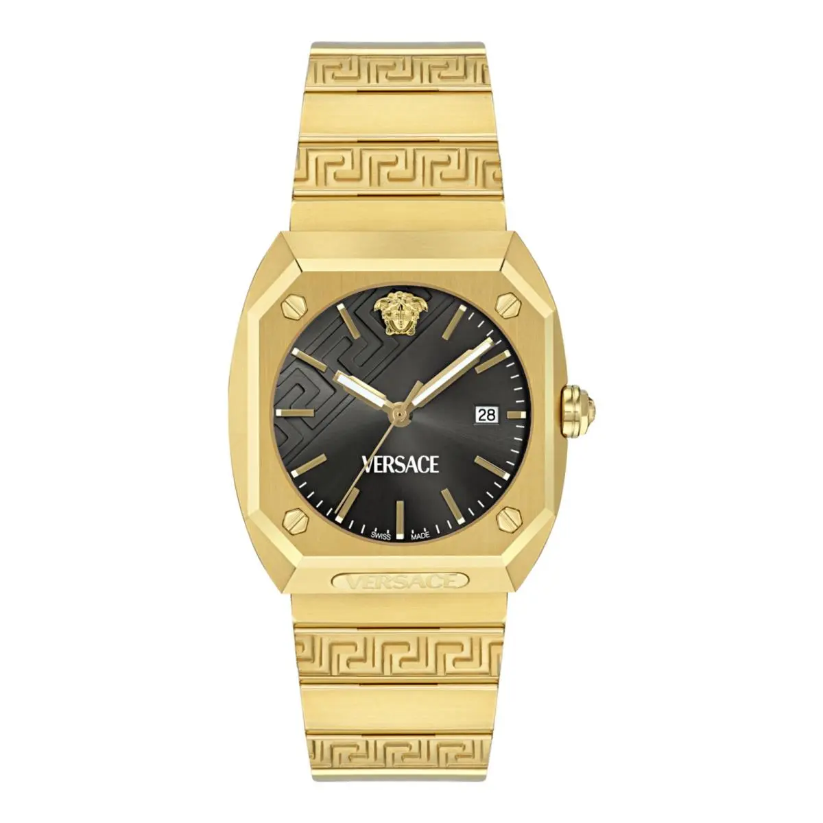 Versace Mens Gold 41.5mm Bracelet Fashion Watch