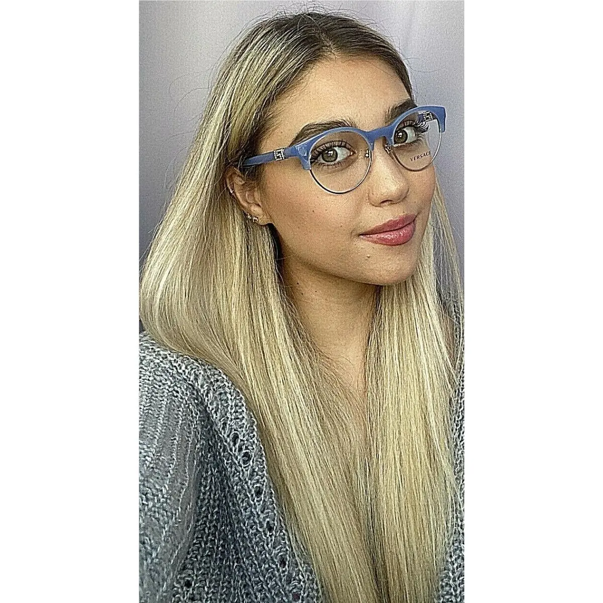Versace Women`s Eyeglasses Mod. 3332-B Blue 49mm Round 4
