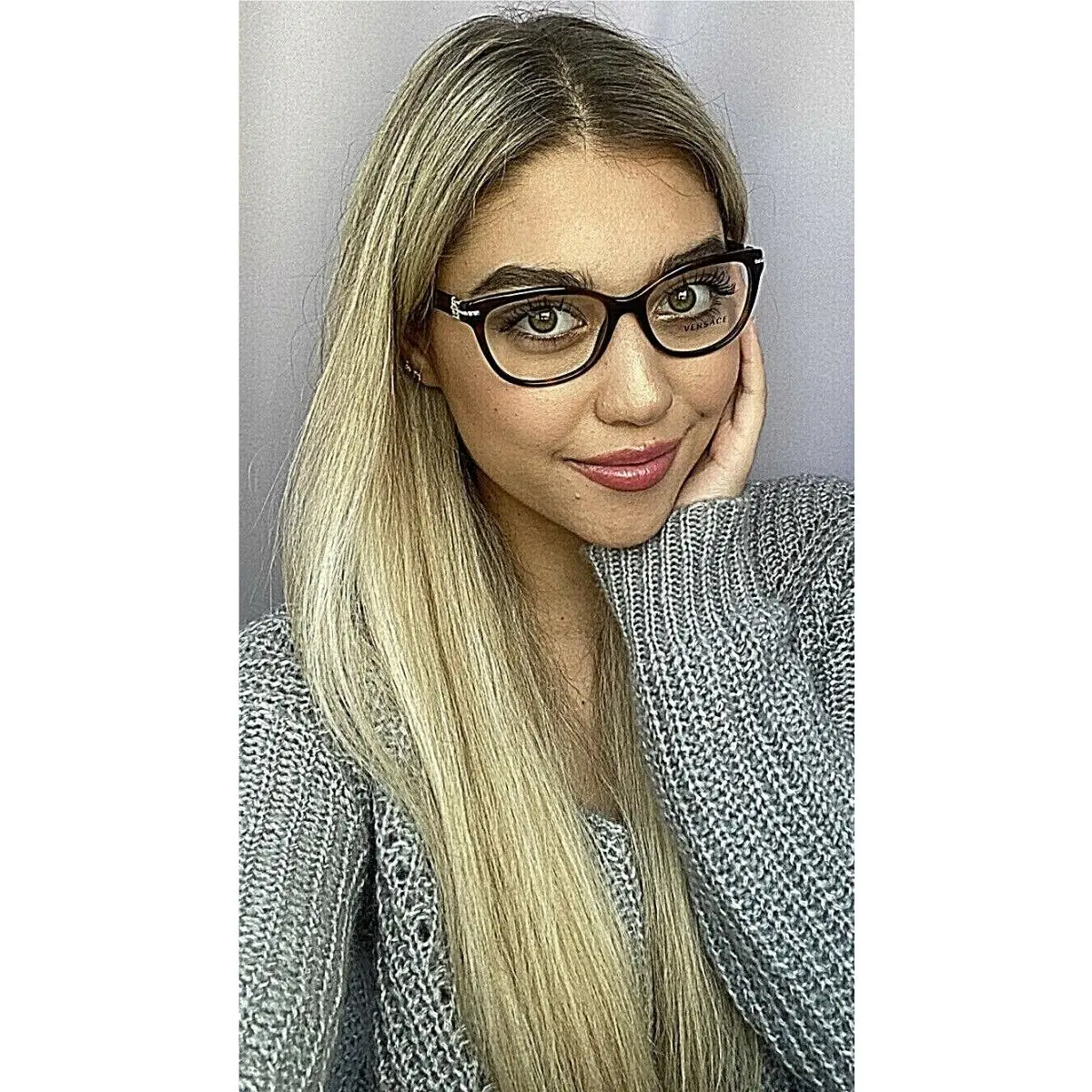 Versace Mod. 3205-B 5061 Tortoise 52mm Cat Eye Women`s Eyeglasses Italy 7