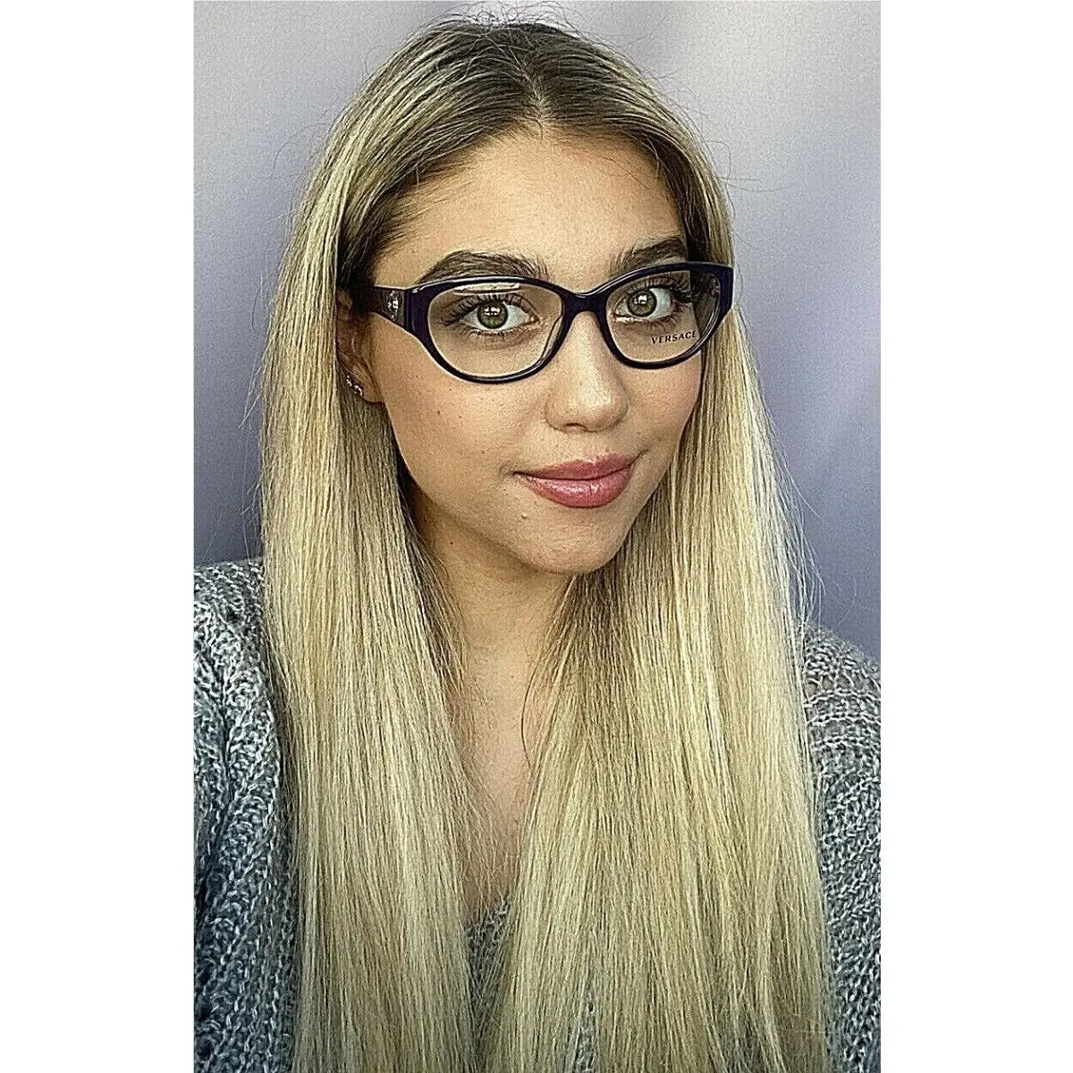 Versace Mod. 3183 5084 54mm Purple Cat Eye Women`s Eyeglasses Frame 9