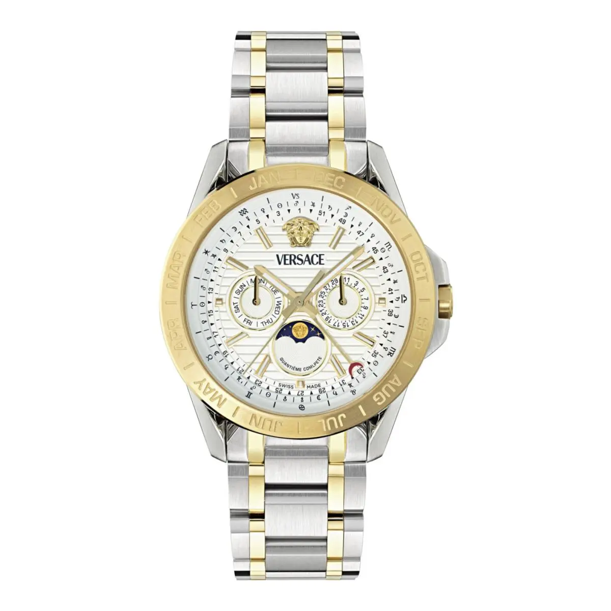 Mens Two Tone 43mm Bracelet Fashion Watch by Versace