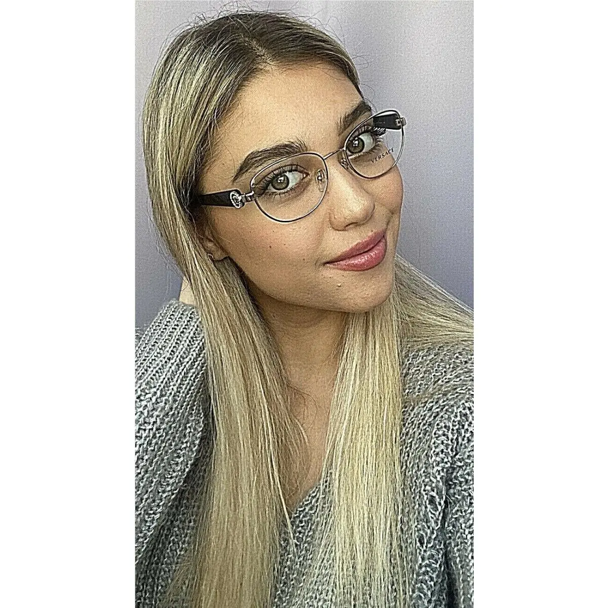 Versace Mod. 1246-B Silver 52mm Women`s Eyeglasses Frame Italy 8 Iii
