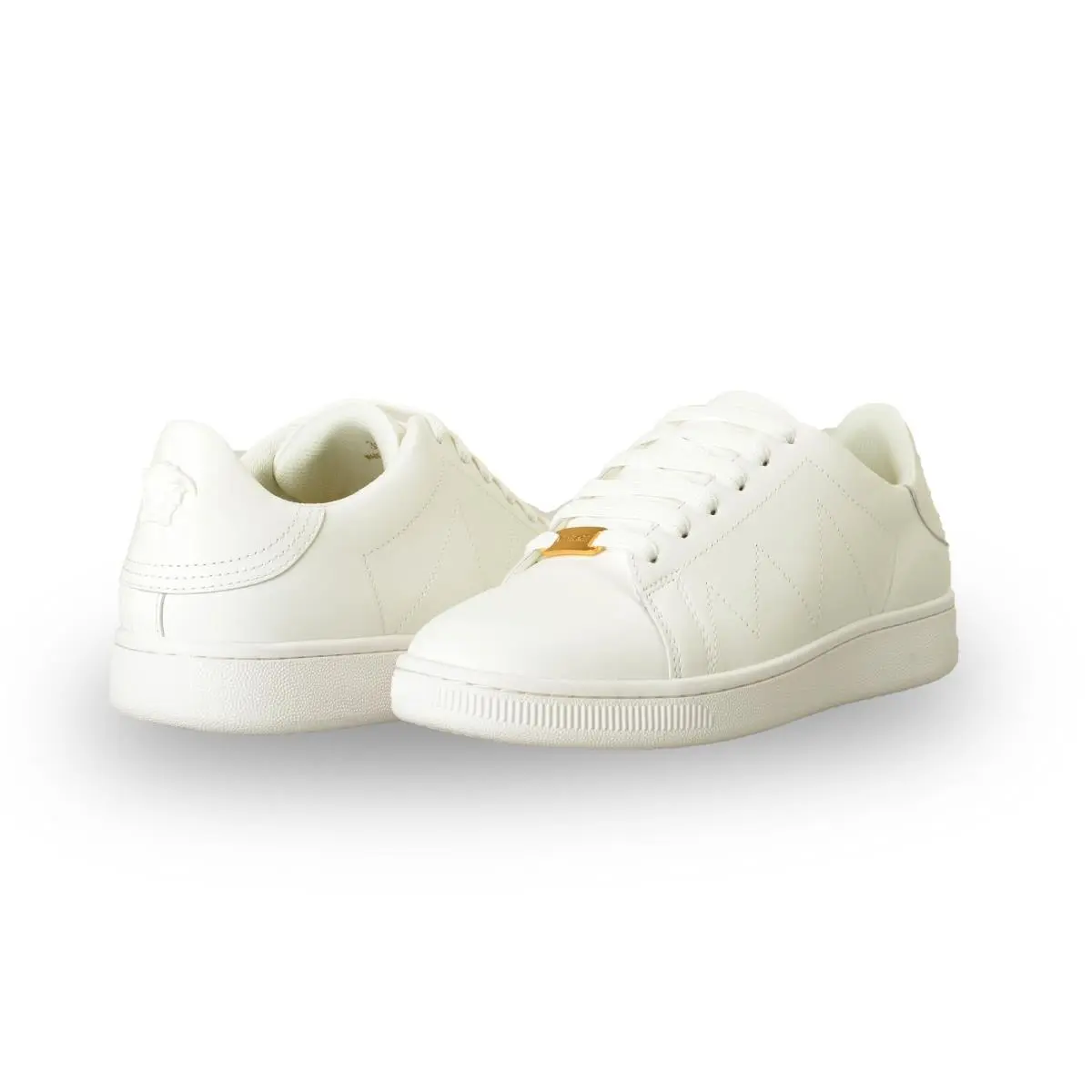 Versace Women`s White Leather White Medusa Logo Sneakers Shoes US 9 IT 39
