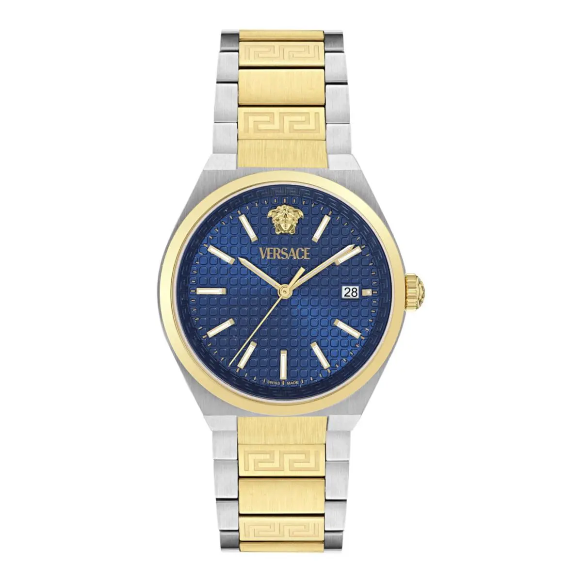 Versace Mens Two Tone 39mm Bracelet Fashion Watch