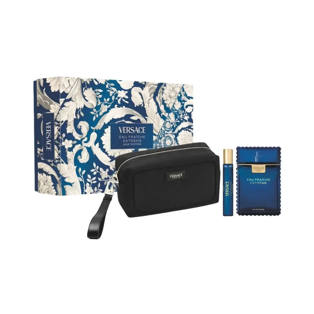 Versace Eau Fraiche Extreme 3-PC Gift Set For Men 3.4 oz Edp / Moni Edp / Bag
