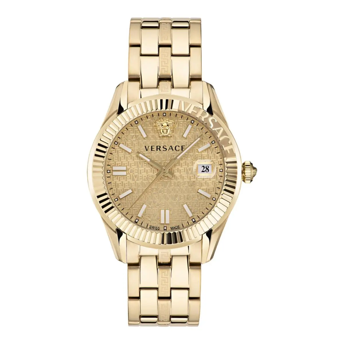 Versace Mens IP Yellow Gold 41mm Bracelet Fashion Watch
