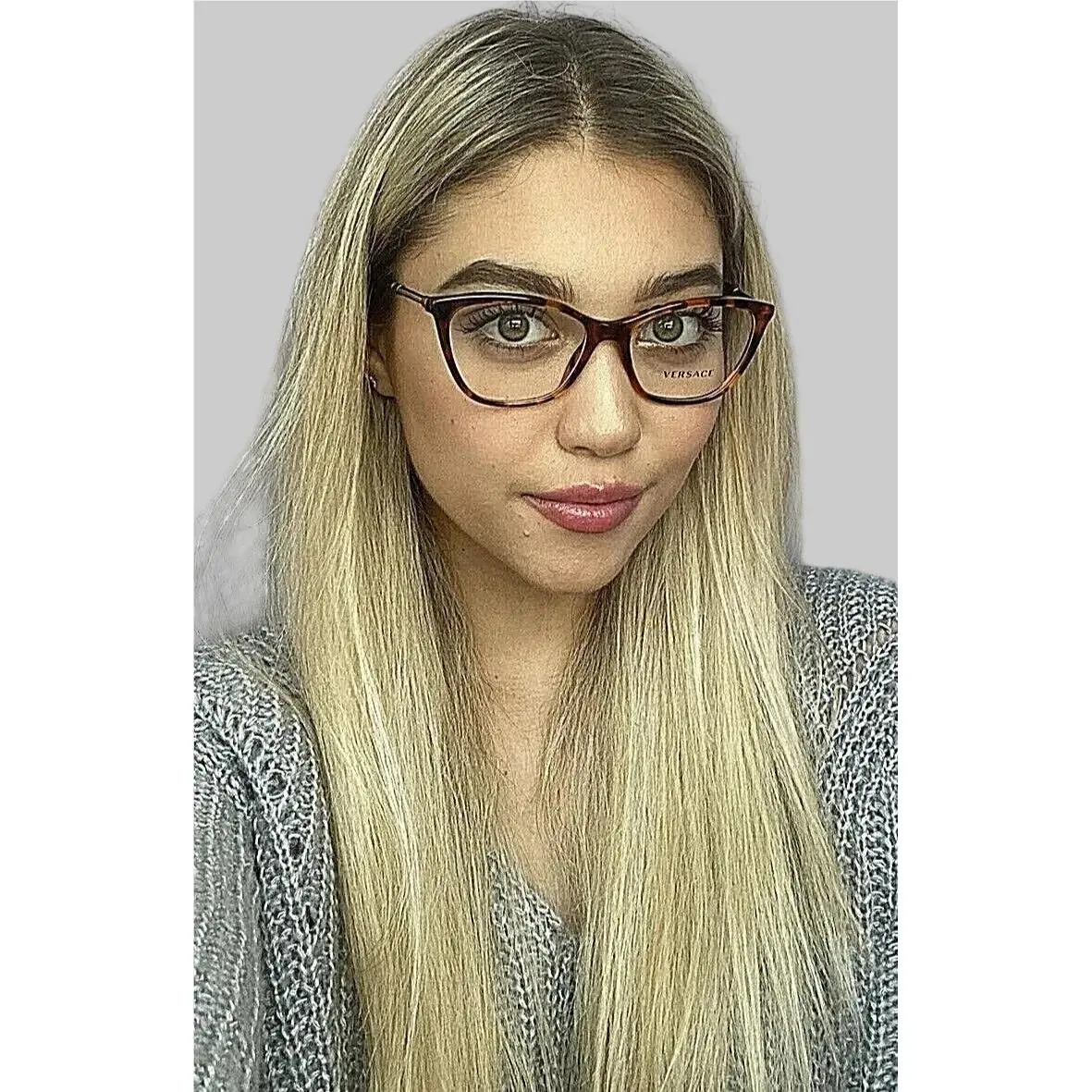 Versace Mod. 4832-A 5074 Tortoise 54mm Cats Eye Women`s Eyeglasses Italy 7