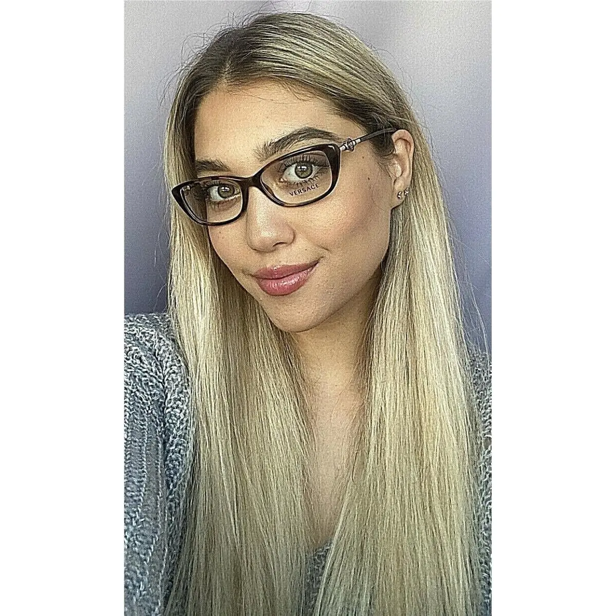 Versace Mod. 0632 449 Tortoise 52mm Cat Eye Women`s Eyeglasses Italy 9