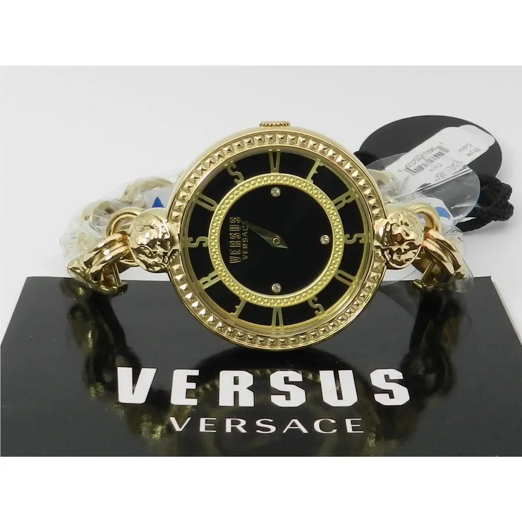 Versus Versace Women`s Les Docks Two Hand Gold-tone Stainless Steel Watch 36mm