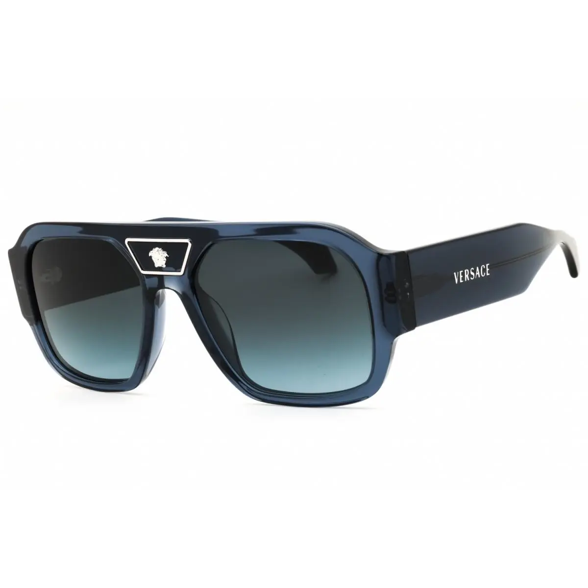 VE4508U GB1/87 Sunglasses Men`s Black/dark Grey Lenses Square Shape 56mm by Versace