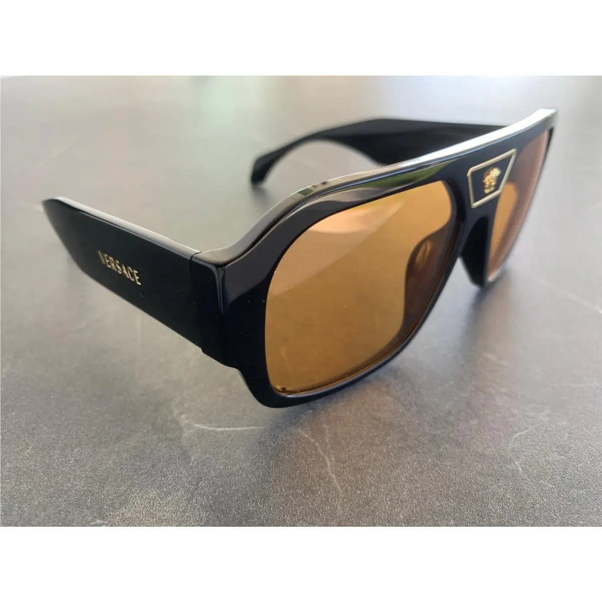 Versace VE4508U Black Orange GB1/7 Men`s Sunglasses 56mm