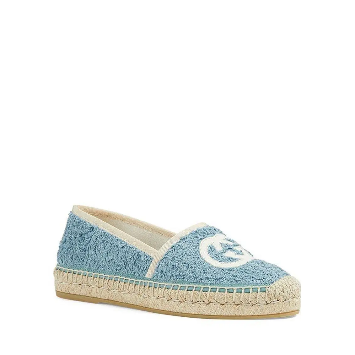 Gucci GG Logo Monogram Terry Espadrilles Flats Shoes Blue