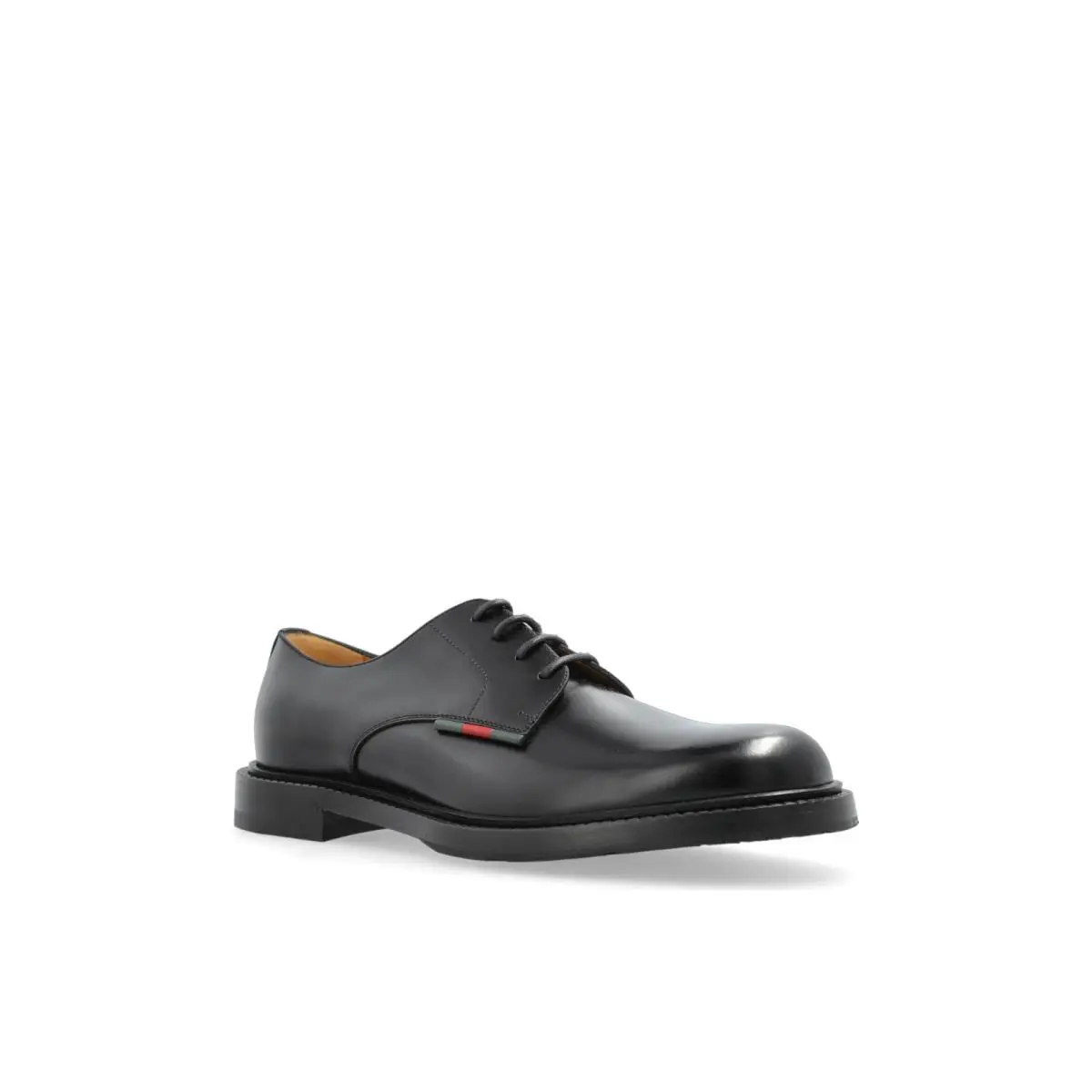 Men`s  Black Leather William Derby Shoes 812142 by Gucci