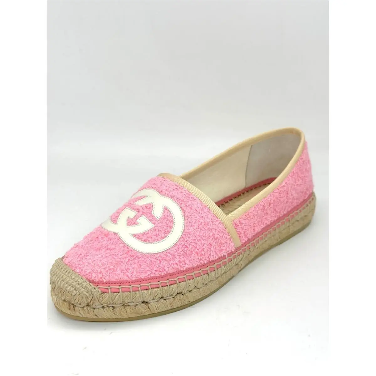 GG Logo Monogram Terry Espadrilles Flats Shoes Pink 620 by Gucci