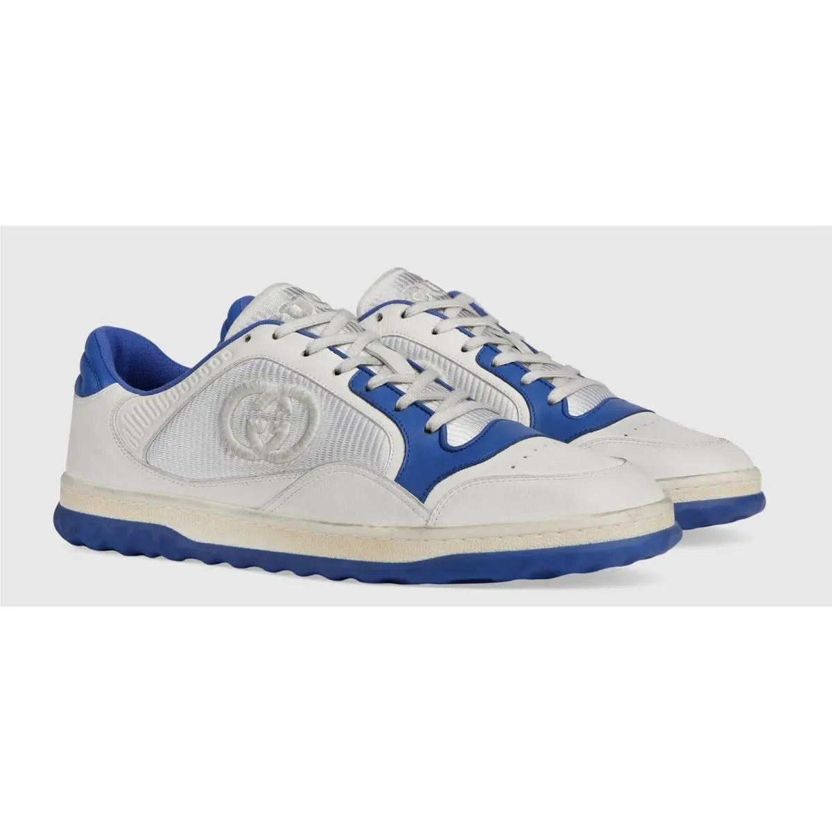 Men`s MAC80 Sneaker. Size Usa 11 /  10.5. Off White Blue Leather by Gucci