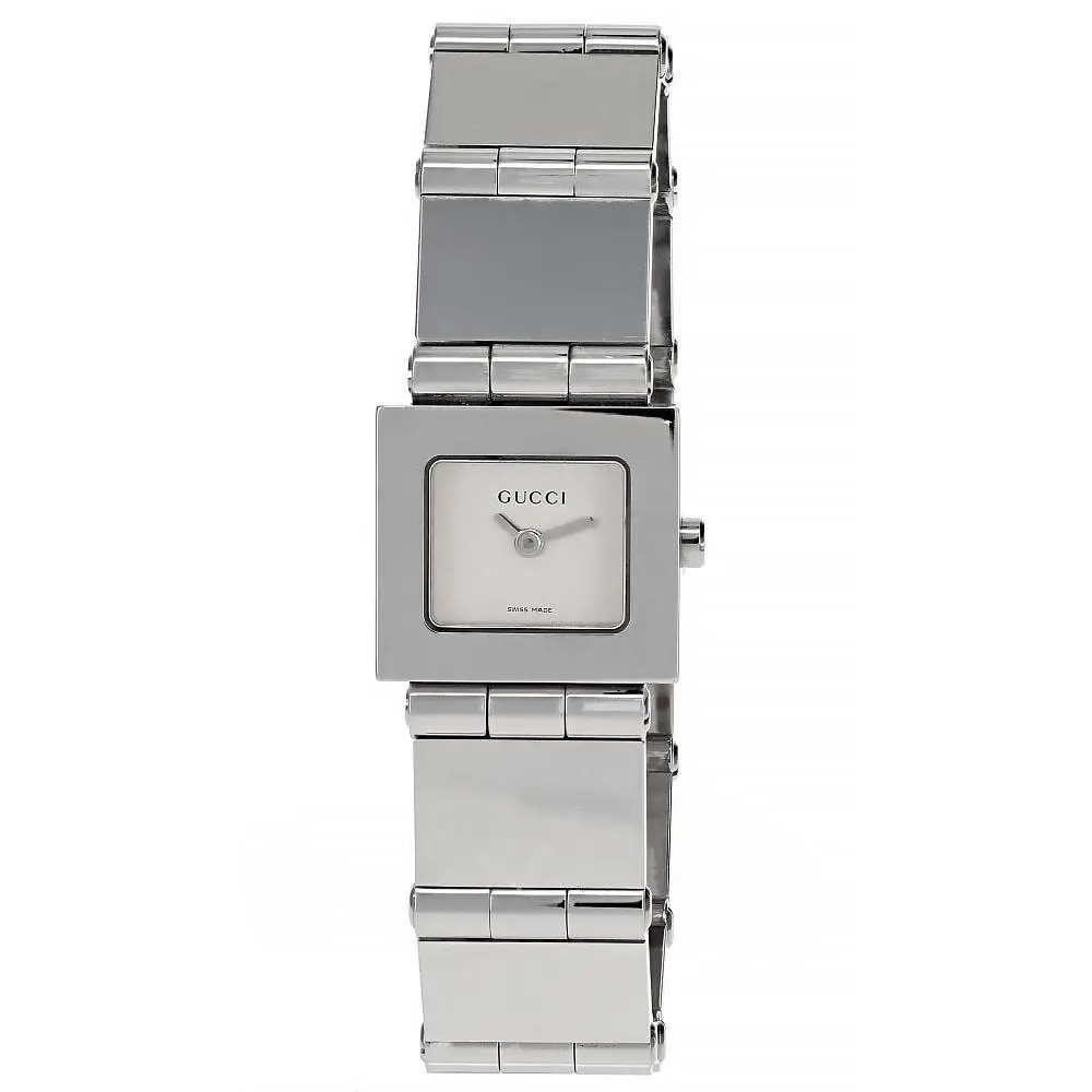 Gucci Quartz 21mm White Square Dial SS Women`s Watch 600L