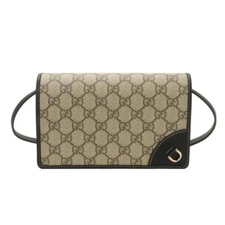 Gucci GG Emblem Crossbody Shoulder Bag / 820688 Black Ophidia