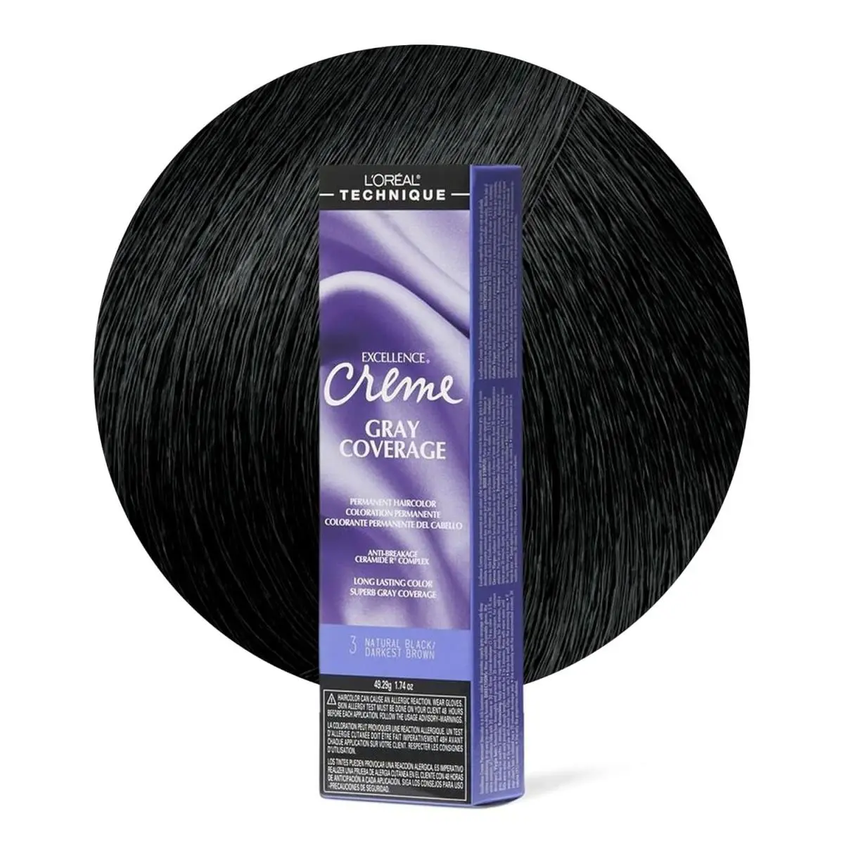 L`oréal 6 Pack L’oreal Excellence Creme Hair Color – Gray Coverage Select Shade 3 Natural Black by L'Oréal
