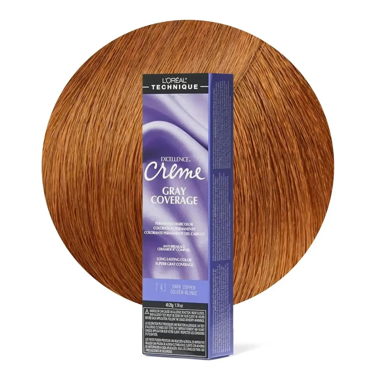 L`oréal 6 Pack L’oreal Excellence Creme Hair Color – Gray Coverage Select Shade 7.43 Dark Copper Golden Blonde by L'Oréal