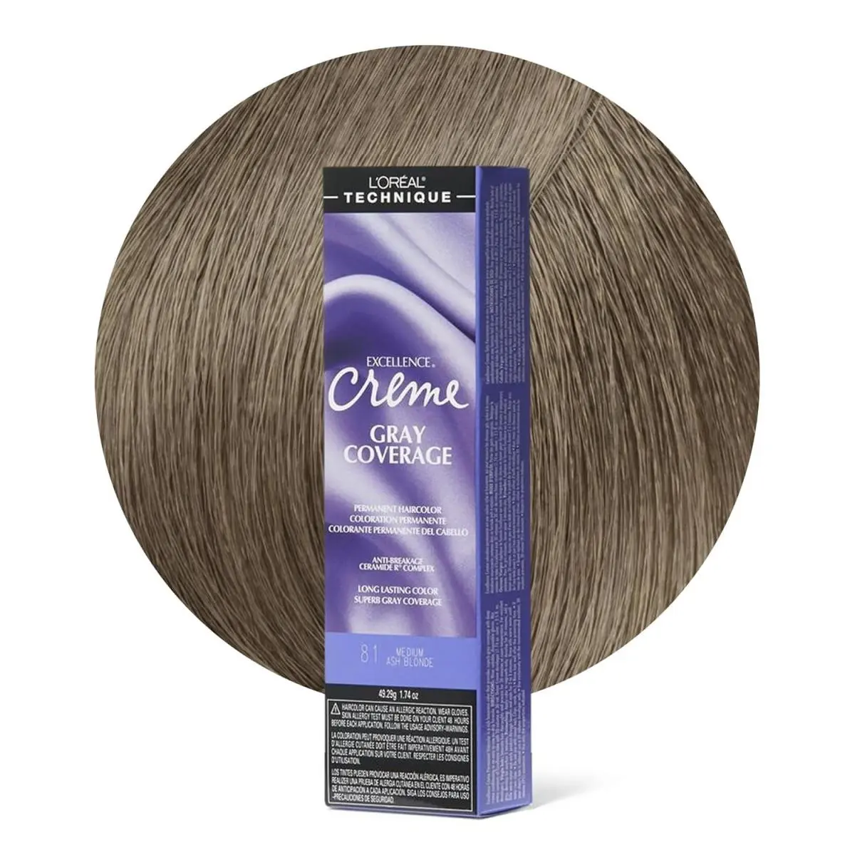 L`oréal 6 Pack L’oreal Excellence Creme Hair Color – Gray Coverage Select Shade 8.1 Medium Ash Blonde by L'Oréal