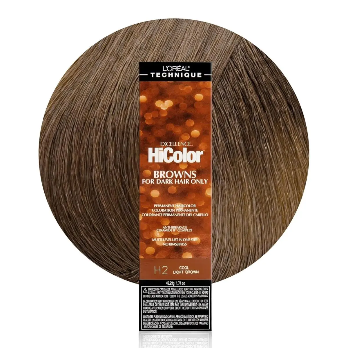 L`oréal 6 Pack L’oreal Hicolor Permanent Hair Color For Dark Hair Only – Choose Shade H2 COOL LIGHT BROWN by L'Oréal