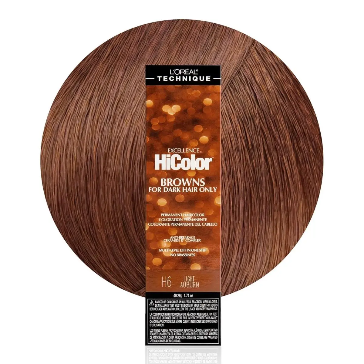 L`oréal 6 Pack L’oreal Hicolor Permanent Hair Color For Dark Hair Only – Choose Shade H6 LIGHT AUBURN by L'Oréal