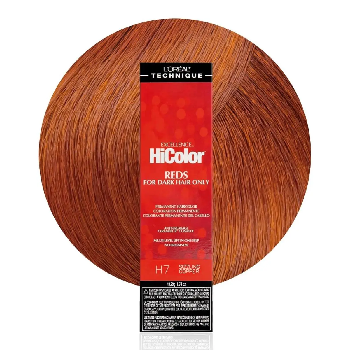 L`oréal 6 Pack L’oreal Hicolor Permanent Hair Color For Dark Hair Only – Choose Shade H7 SIZZLING COPPER by L'Oréal