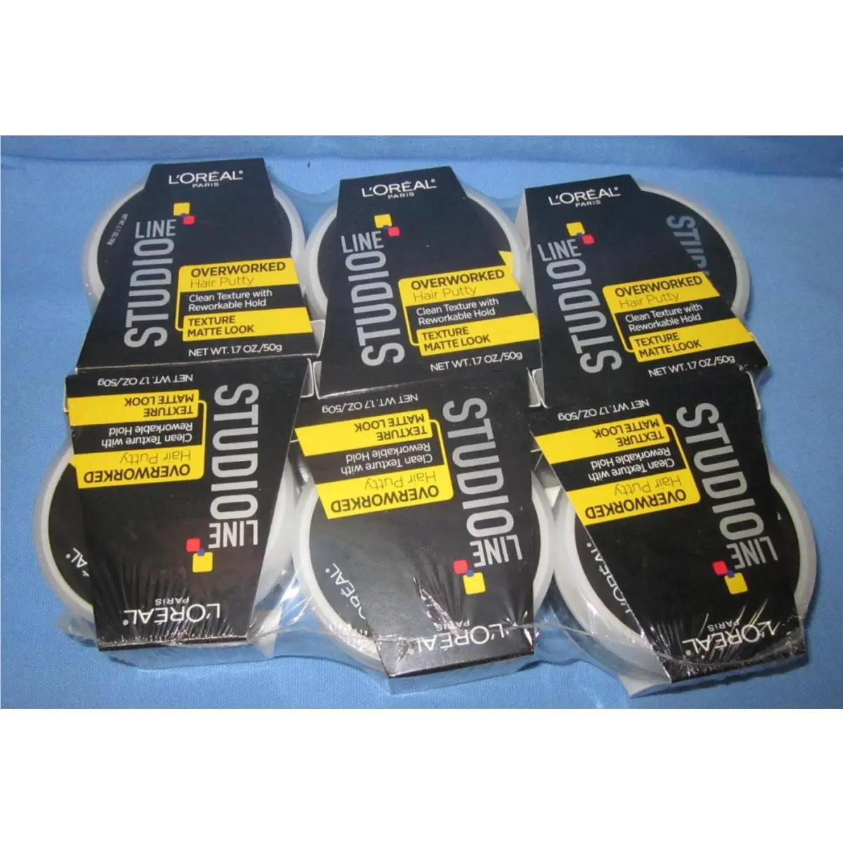 a Lot of Six L`oreal Paris Studio Line Overworked Hair Putty 1.7oz Each