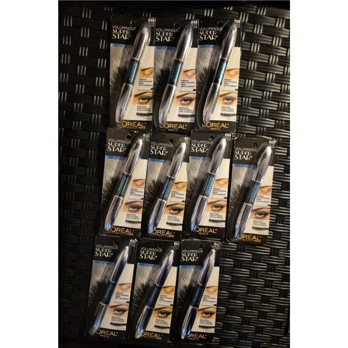 Lot of 10 Loreal Voluminous Super Star Mascara 625 Black Waterproof New/sealed