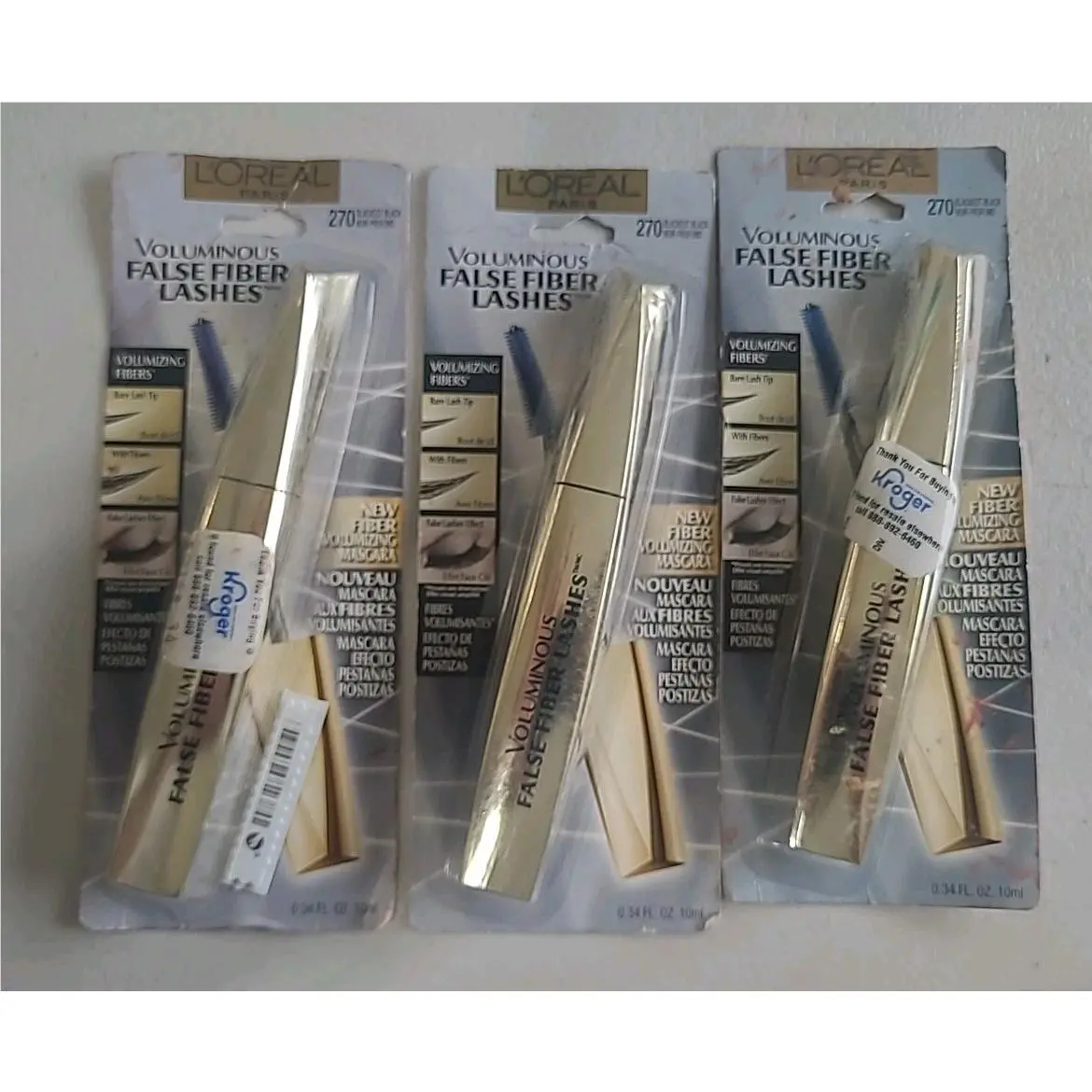 Loreal Voluminous False Fiber Lashes Mascara 270 Blackest Black X3 Not