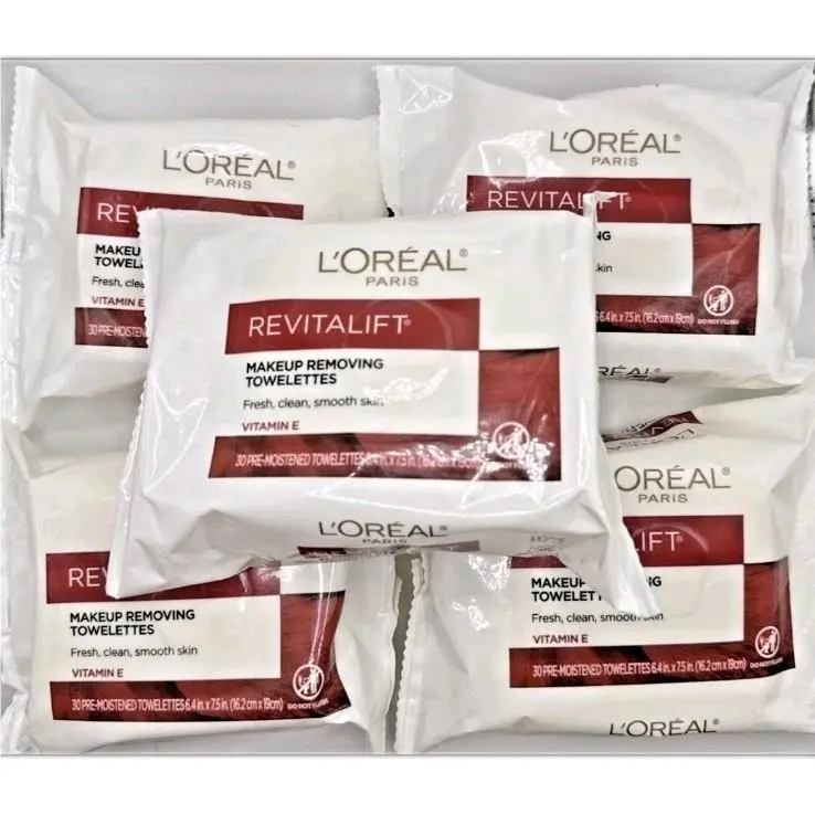 5x L`oreal Revitalift Makeup Removing Towelettes 30 ct