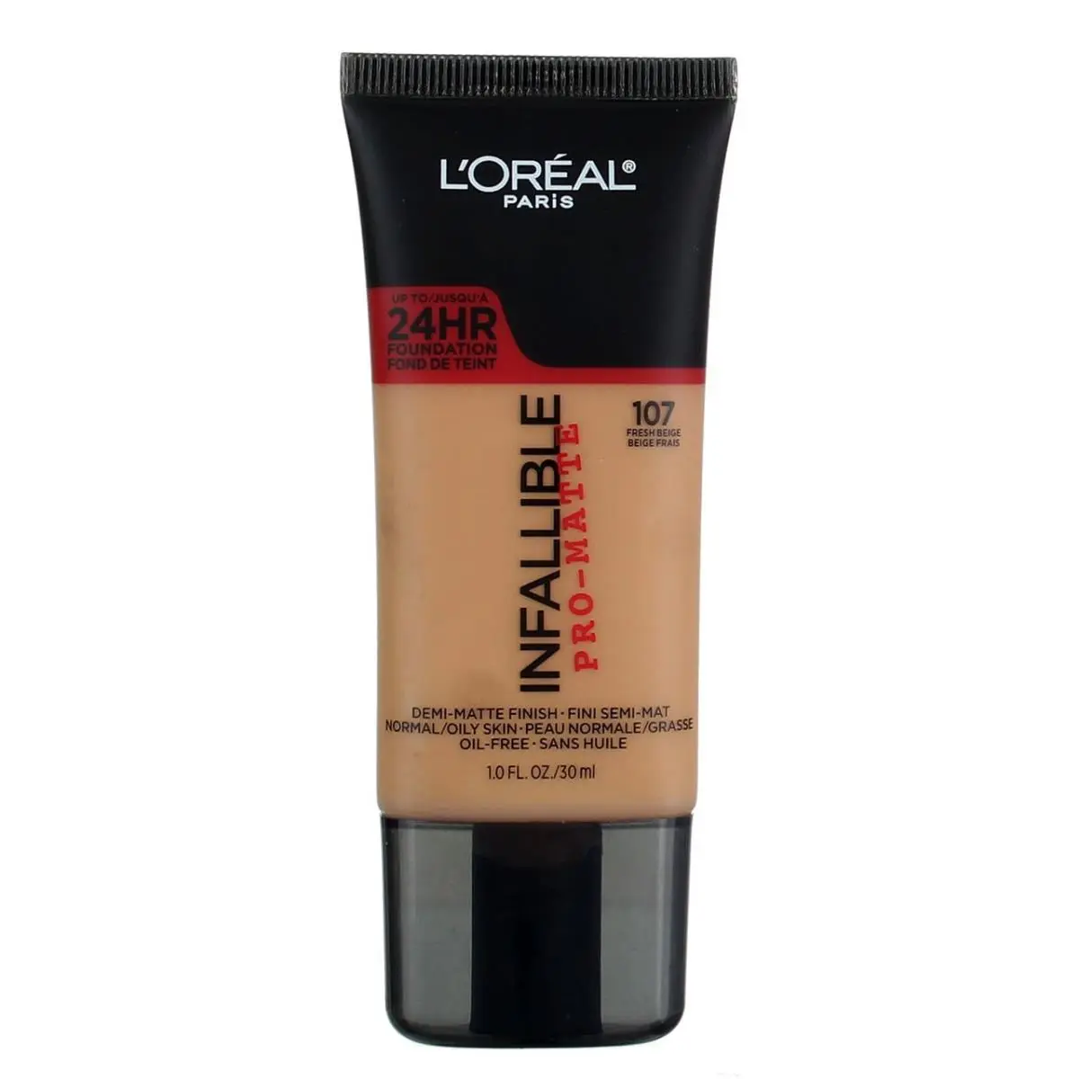 4 Pack L`oreal Paris Infallible Promatte Foundation Fresh Beige 107 1 fl oz by L'Oréal