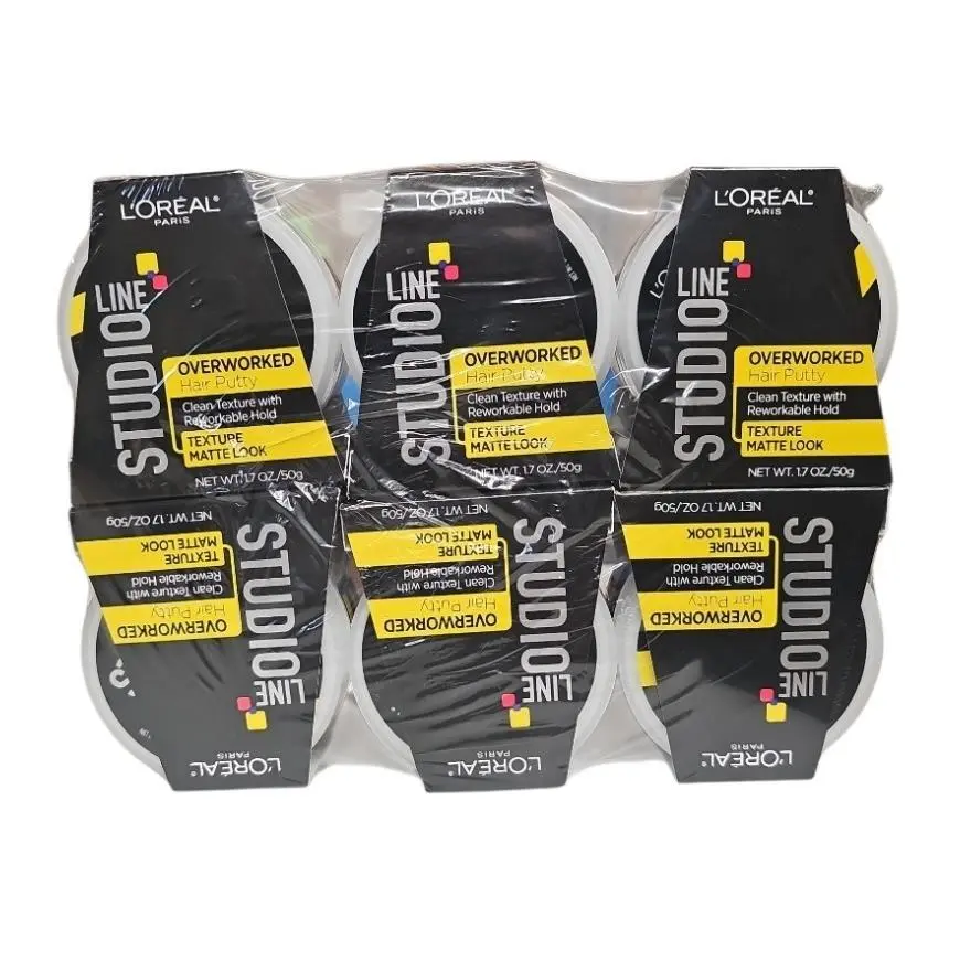6 Pack L`oreal Paris Studio Line Overworked Hair Putty 1.7 oz by L'Oréal
