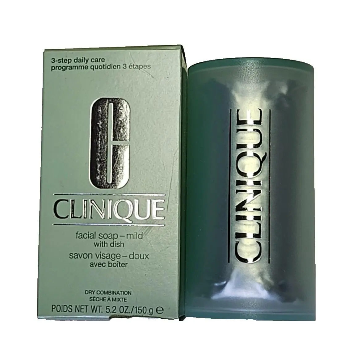 Clinique Facial Soap Bar Mild with Dish - 5.2 oz Rare Collection