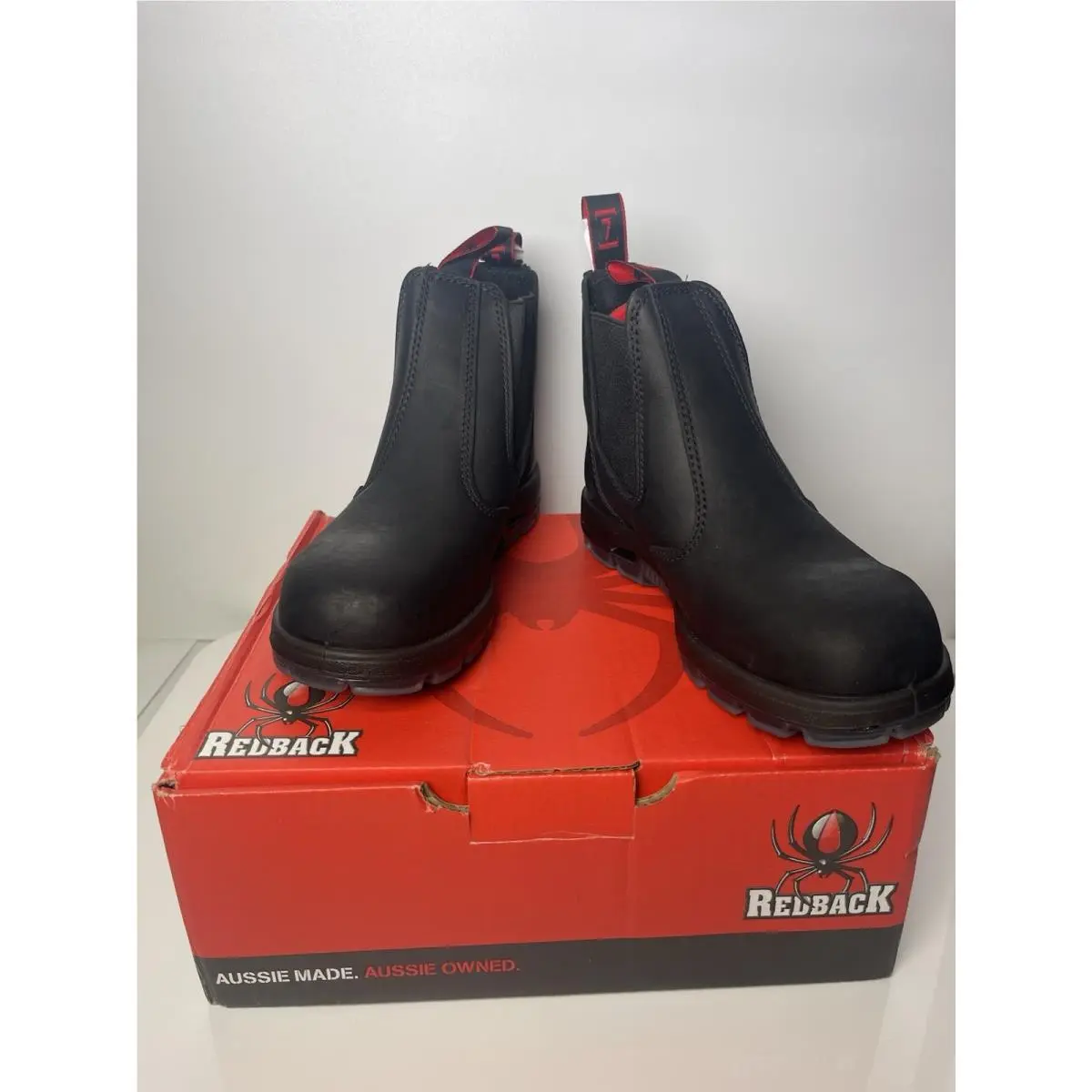 Redback Easy Escape Oil Kip Usbbk Elastic Sided Steel Toe Boots Black