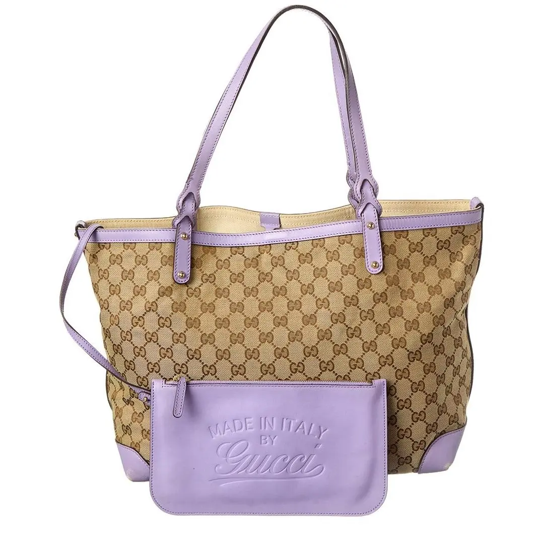 Gucci Purple Not Selected Canvas Craft Tote Pre-loved Women`s