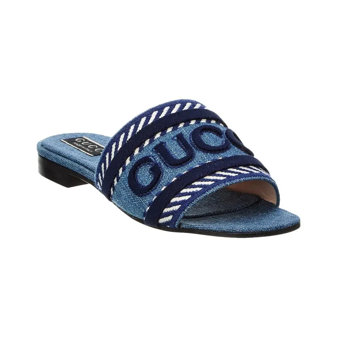 Script Denim Sandal Women`s 36 by Gucci
