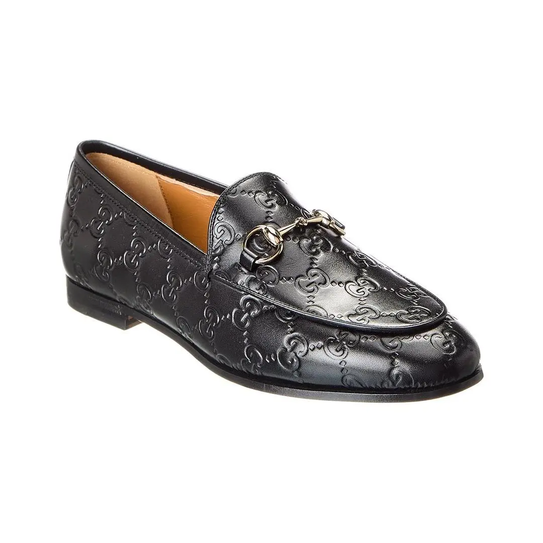 Gucci Jordaan Leather Loafer Women`s Black 36