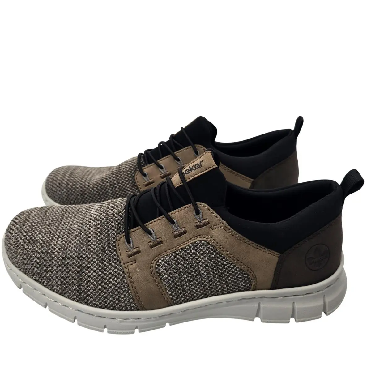 Rieker Shoes Mens Size 8.5 Brown Knit Lace Up Casual Sneakers B7796-64 Fango