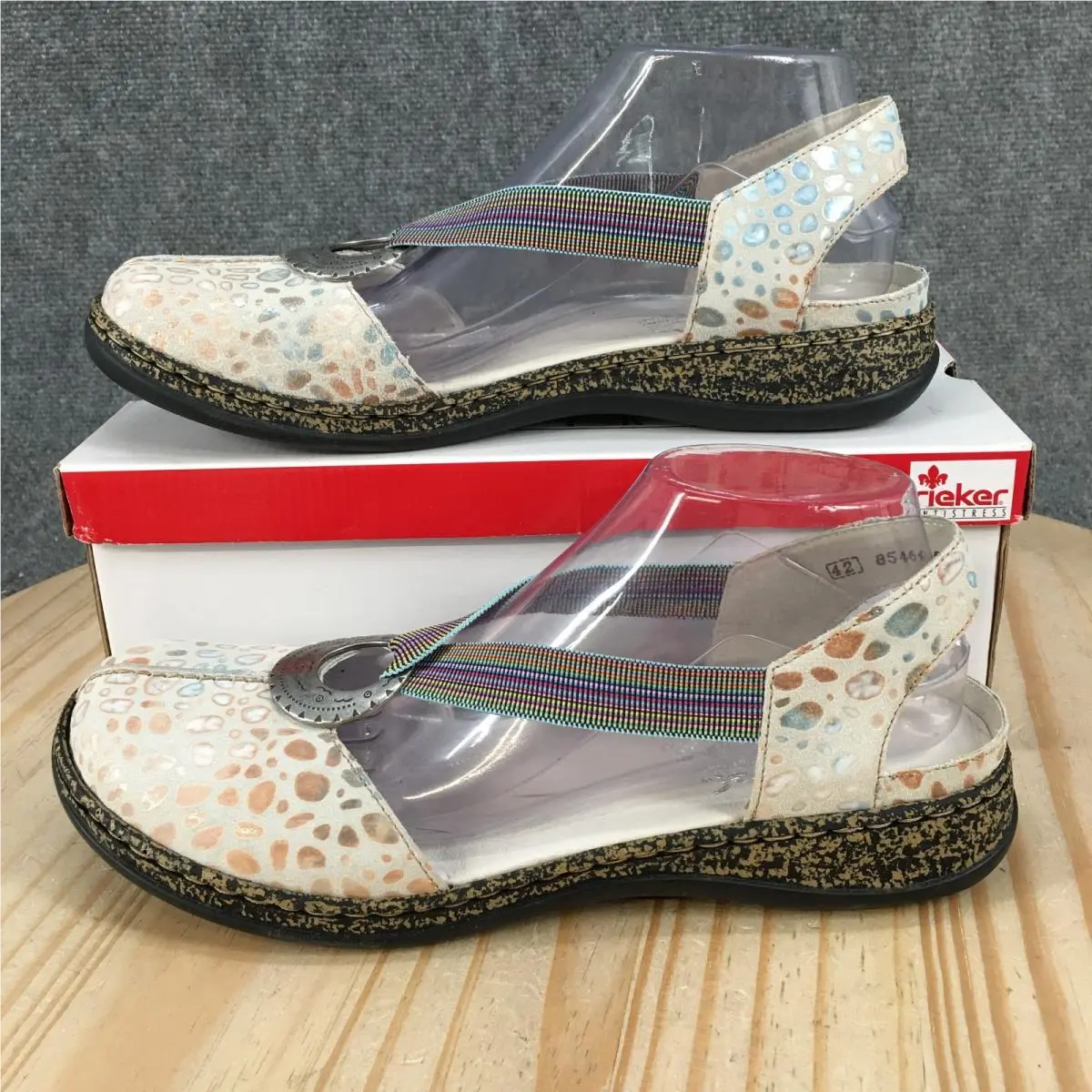 Rieker Sandals Womens 42 Slip On Casual Comfort Low Top Flats Multicolor