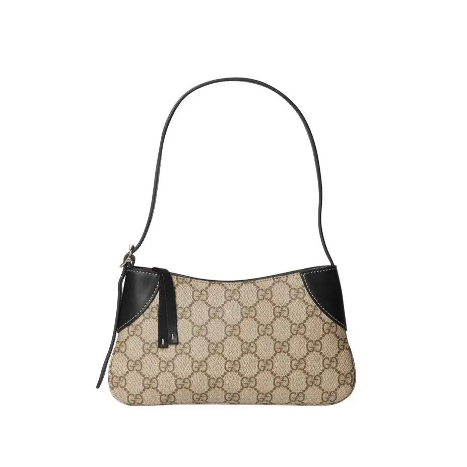 GG Emblem Ophidia Beige and Dark Brown Fabric Shoulder Bag by Gucci