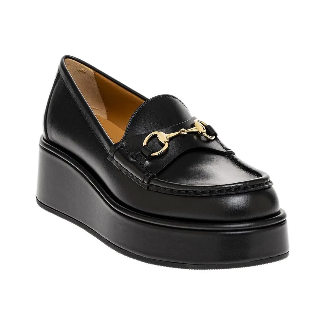 Gucci Horsebit Leather Loafer Women`s Black 36